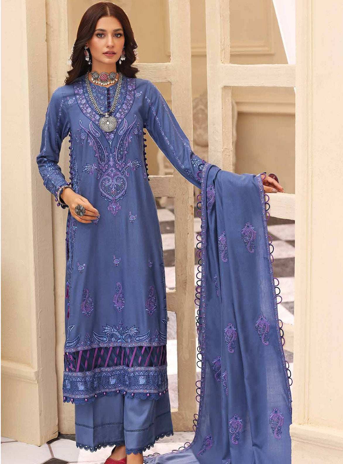 Gul Ahmed 3 Pc Pashmina Shawl Unstitched Dress (PS 08)