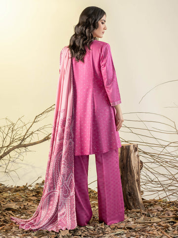 Limelight Winter printed Linen Unstitched 3Pc Suit U3151 Pink