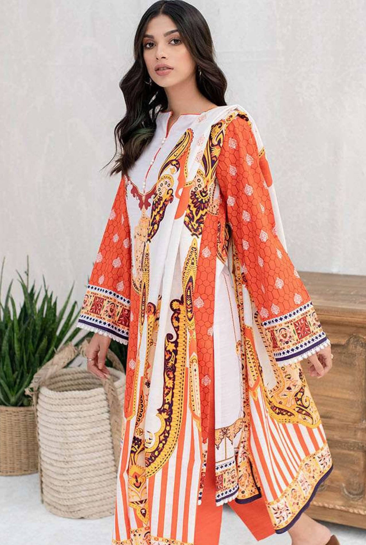 Zellbury Unstitched printed Khaddar Dress(MS-404)