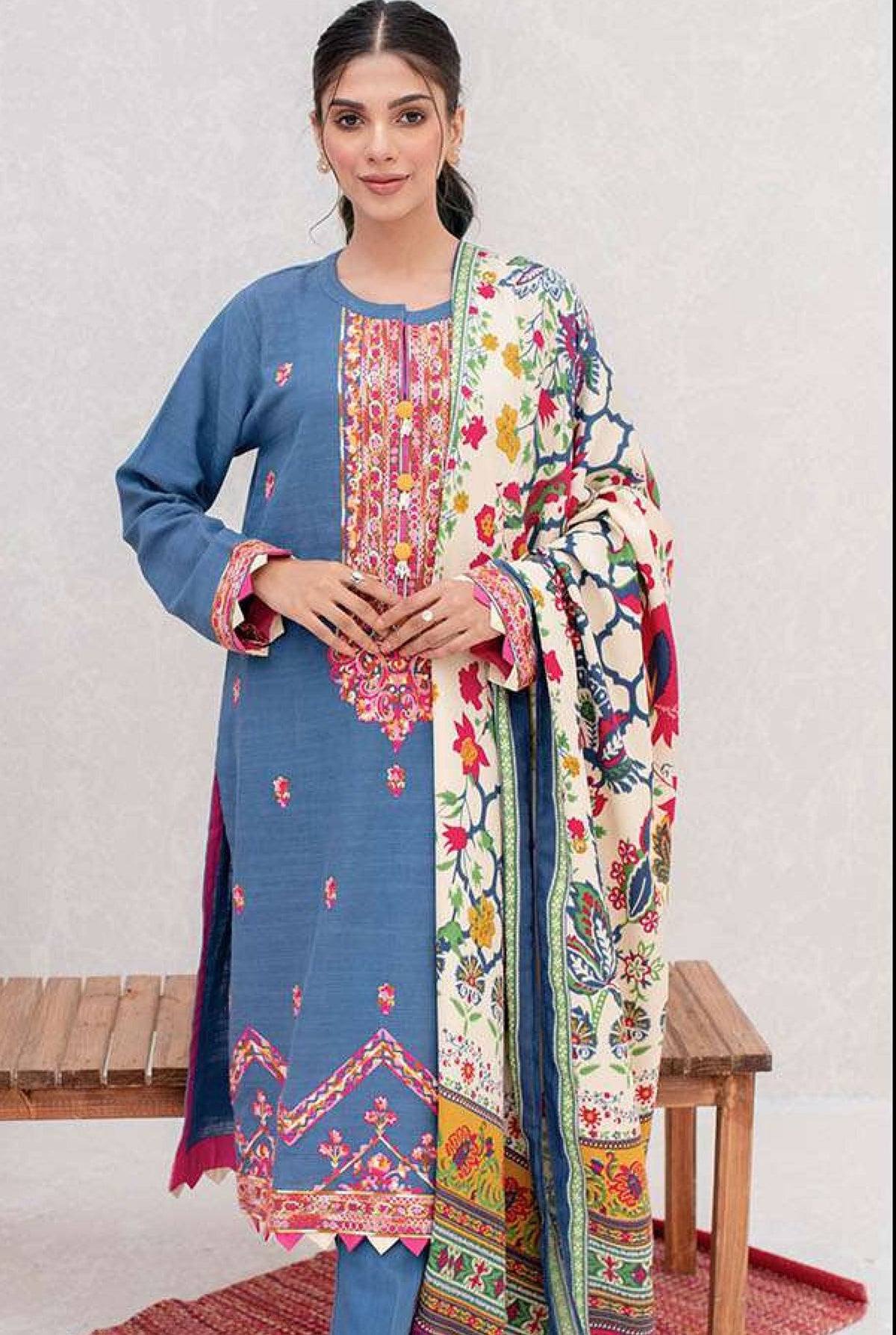 Zellbury Unstitched printed Khaddar Dress(MS-421)
